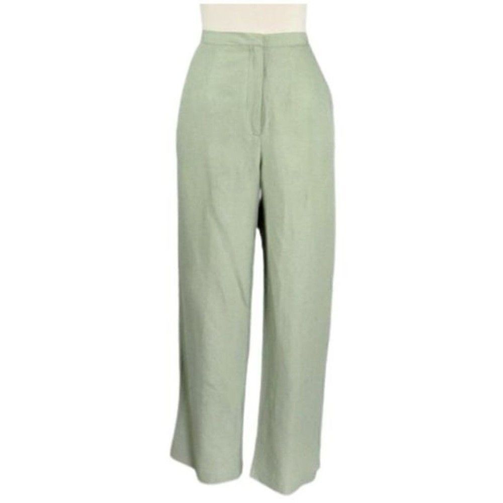 Laura Scott High-Rise-Wide-Leg Linen Trouser Fully Lined Side Pockets Casual 10p